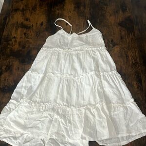 SHEIN White Ruffle Babydoll Dress - Size M - Adjustable Tie straps